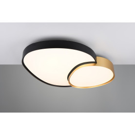 Plafon z pilotem nowoczesny Rise LED 70x66cm czarno-złoty Trio