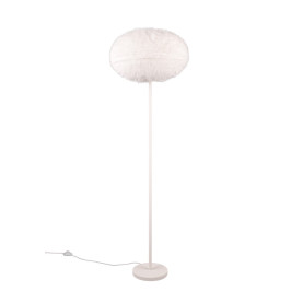 Lampa podłogowa futrzana kula Furry 50cm H154cm piaskowa Reality