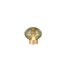 Lampa stołowa szklana Pearl LED 3000K 15,5cm zielony / mosiądz Reality
