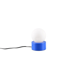 Lampka nocna szklana kula Countess 12cm biało-niebieska Reality