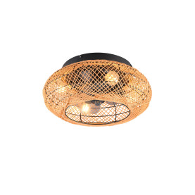 Plafon pleciony boho z wiatrakiem Lillesand 50cm brązowy Reality