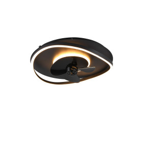Plafon z pilotem i wiatrakiem Sortland LED 2700-6500K 50cm czarny Reality