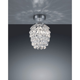 Plafon glamour z kryształkami Petty 20.  Lampa sufitowa pojedyncza o chromowanym wykończeniu i przezroczystych kryształkach. Elegancki design, idealny do nowoczesnych wnętrz.  Subtelne, ale efektowne oświetlenie.  Prosty montaż. 2