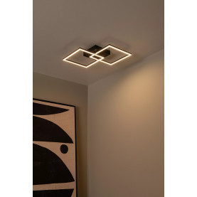 Plafon nowoczesny dwa kwadraty Arianne LED CCT 2700K/4000K czarny Lucide
