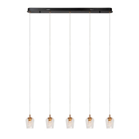 Lampa wisząca szklana 5 punktowa Berliane LED 2700K 93cm transparentna Lucide 2