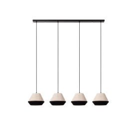 Lampa wisząca 4 punktowa na listwie Kala 133cm beżowo-czarna Lucide