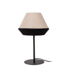 Lampa stołowa z abażurem Kala 25cm beżowo-czarna Lucide