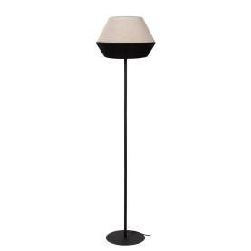 Lampa podłogowa z abażurem Kala 40cm H155cm beżowo-czarna Lucide