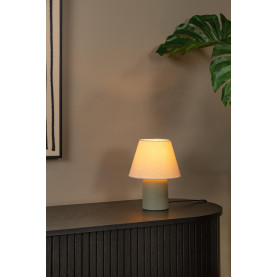 Lampa ceramiczna z abażurem Macia kremowy / zielony Lucide