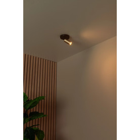 Reflektor sufitowy pojedynczy Ritmo czarny / złoty mosiądz Lucide 2