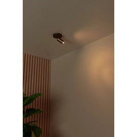 Reflektor sufitowy pojedynczy Ritmo czarny / brąz Lucide 2