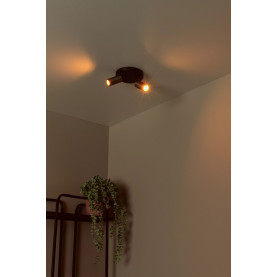 Reflektor sufitowy 2 punktowy Ritmo czarny / brąz Lucide 2