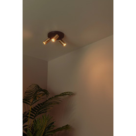 Reflektor sufitowy 3 punktowy Ritmo czarny / złoty mosiądz Lucide 2