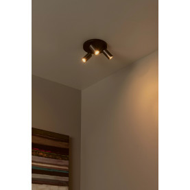 Reflektor sufitowy 3 punktowy Ritmo czarny / brąz Lucide 2