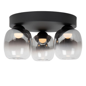 Plafon szklany 3 punktowy Tamino LED 36cm szkło dymione / czarny Lucide
