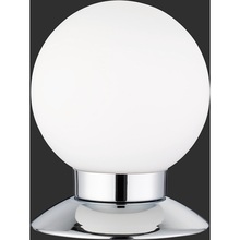 Lampa stołowa szklana kula Princess LED Biały/Chrom Reality do salonu i sypialni.