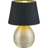 Stylizowana Lampa stołowa glamour z abażurem Luxor Czarny/Złoty Reality do salonu i sypialni.