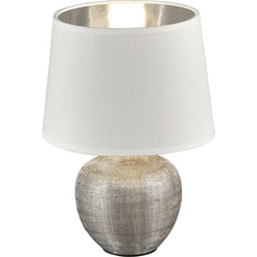 Lampa ceramiczna nowoczesna Luxor Biały/Srebrny Reality do salonu i sypialni.