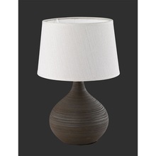 Nocna - Lampa stołowa ceramiczna z abażurem Martin Beż/Brązowa Reality do sypialni.