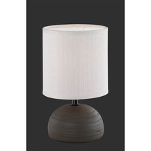 Nocna - Lampa stołowa ceramiczna z abażurem Luci Beż/Brązowa Reality do sypialni.