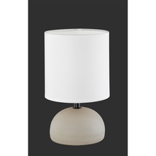 Nocna - Lampa stołowa ceramiczna z abażurem Luci Biały/Cappucino Reality do sypialni.