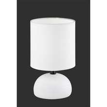 Nocna - Lampa stołowa ceramiczna z abażurem Luci Biała Reality do sypialni.
