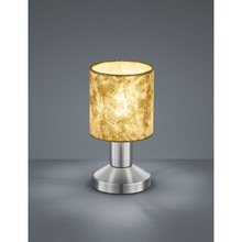 Glamour Lampa stołowa z abażurem Garda Złoty/Nikiel Mat Trio do salonu i sypialni.