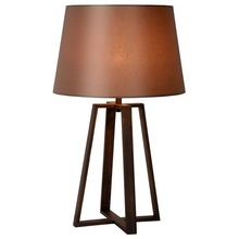 Lampa stołowa z abażurem Coffe 38 Rdzawa Lucide do sypialni, salonu i przedpokoju.