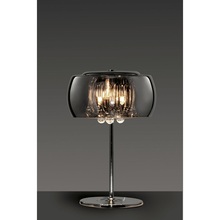 Stylizowana Lampa stołowa glamour z kryształkami Vapore Chrom Trio do salonu i sypialni.