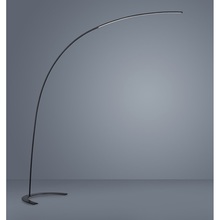 Minimalistyczna Lampa podłogowa łukowa Shanghai LED Czarna Trio do salonu, sypialni i gabinetu.