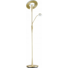 Glamour Lampa mosiężna podłogowa nowoczesna Quebec LED Trio do sypialni i salonu.