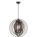 Lampa wisząca drewniana Boolan 50 Brązowa Trio do salonu i kuchni.