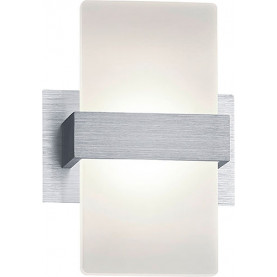 Kinkiet ścienny z włącznikiem Platon Biały/Aluminium Szczotkwane Trio do salonu, sypialni i przedpokoju.