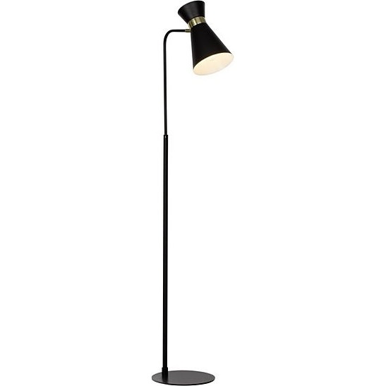 Glamour Lampa podłogowa regulowana Goldy Czarny Mat Brilliant do sypialni i salonu.
