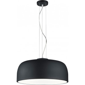 Minimalistyczna Lampa wisząca okrągła Baron 52 Czarny Mat Trio do kuchni, salonu i jadalni.