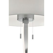 Lampa podłogowa nowoczesna z abażurem Nandor Biały/Nikiel Mat Trio do salonu, sypialni i poczekalni.