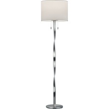 Lampa podłogowa nowoczesna z abażurem Nandor Biały/Nikiel Mat Trio do salonu, sypialni i poczekalni.
