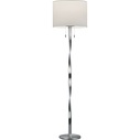 Lampa podłogowa nowoczesna z abażurem Nandor Biały/Nikiel Mat Trio do salonu, sypialni i poczekalni.
