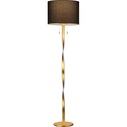 Lampa podłogowa glamour z abażurem Nandor Czarny/Złoty Trio do sypialni i salonu.