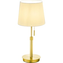 Stylizowana Lampa stołowa glamour z abażurem Lyon Mosiądz Mat Trio do salonu i sypialni.