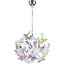 Motylek - Lampa młodzieżowa wisząca Butterfly 50 Multikolor/Chrom Reality dla dziewczynki do pokoju dziecięcego.