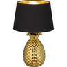 Stylizowana Lampa stołowa glamour z abażurem Pineapple 28 Czarny/Złoty Reality do salonu i sypialni.