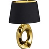 Stylizowana Lampa stołowa glamour z abażurem Taba 23 Czarny/Złoty Reality do salonu i sypialni.