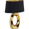 Stylizowana Lampa stołowa glamour z abażurem Taba 38 Czarny/Złoty Reality do salonu i sypialni.