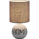 Loftowa Lampa stołowa ceramiczna z abażurem Esna 31 Biały/Beż Reality salonu i sypialni.
