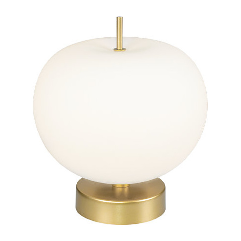 Glamour Lampa stołowa szklana kula Apple Opal/Złoty Altavola do salonu i sypialni.