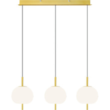 Lampa wisząca szklana glamour Apple 3 Opal/Złoty Altavola do sypialni, salonu i kuchni.