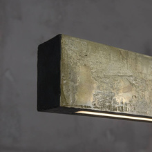 Industrialna Lampa wisząca betonowa podłużna Line Brass 106 LoftLight do sypialni, salonu i kuchni.