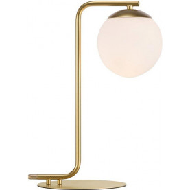 Glamour Lampa stołowa szklana kula Grant Mosiądz Nordlux do salonu i sypialni.