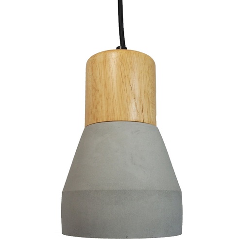 Industrialna Lampa wisząca betonowa z drewnem Concrete Szara Step Into Design do sypialni, salonu i kuchni.